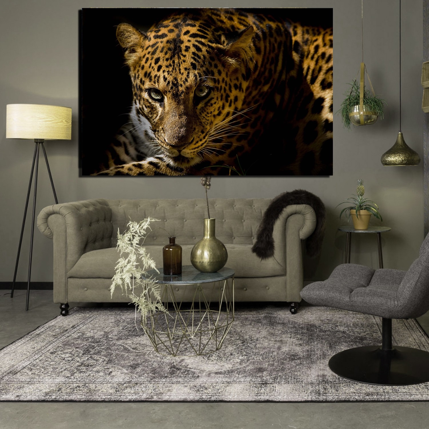 Vahşi Leopar Tablosu- Dekoratif Kanvas Tablolar - 2024 Trend Tablolar