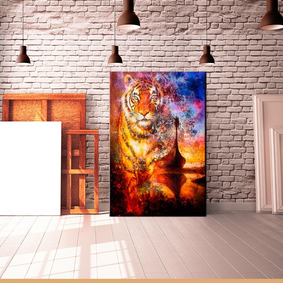 Kaplan Tiger Tablosu Kanvas Tablo Dekoratif Tek Parça Tablo 