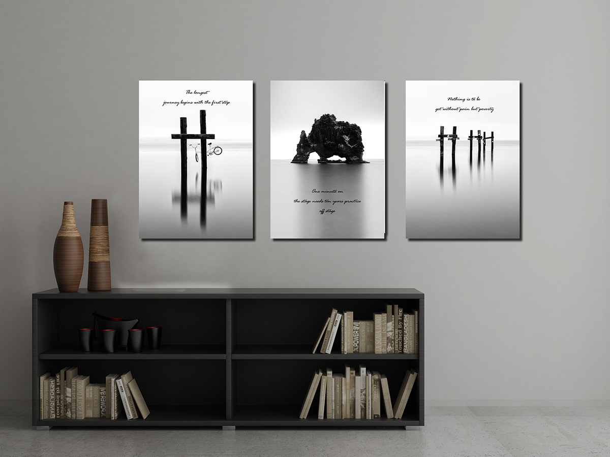 Deniz Kıyısı-Geometrik Şekiller Minimalist Koleksiyon Tablolar