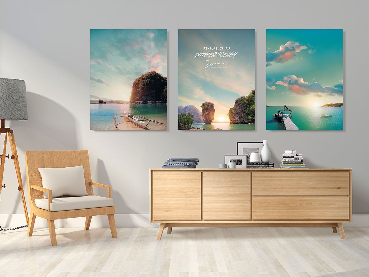 Geometrik Şekiller- Deniz Gün Batımı- Minimalist Koleksiyon Tablolar