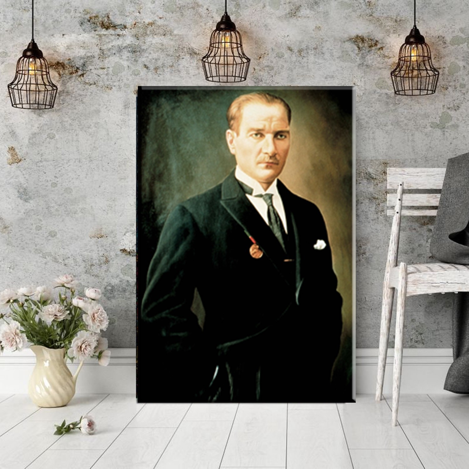 Takım Elbiseli Atatürk Tablosu-Dekoratif Kanvas Tablolar - 2024 Trend Tablolar