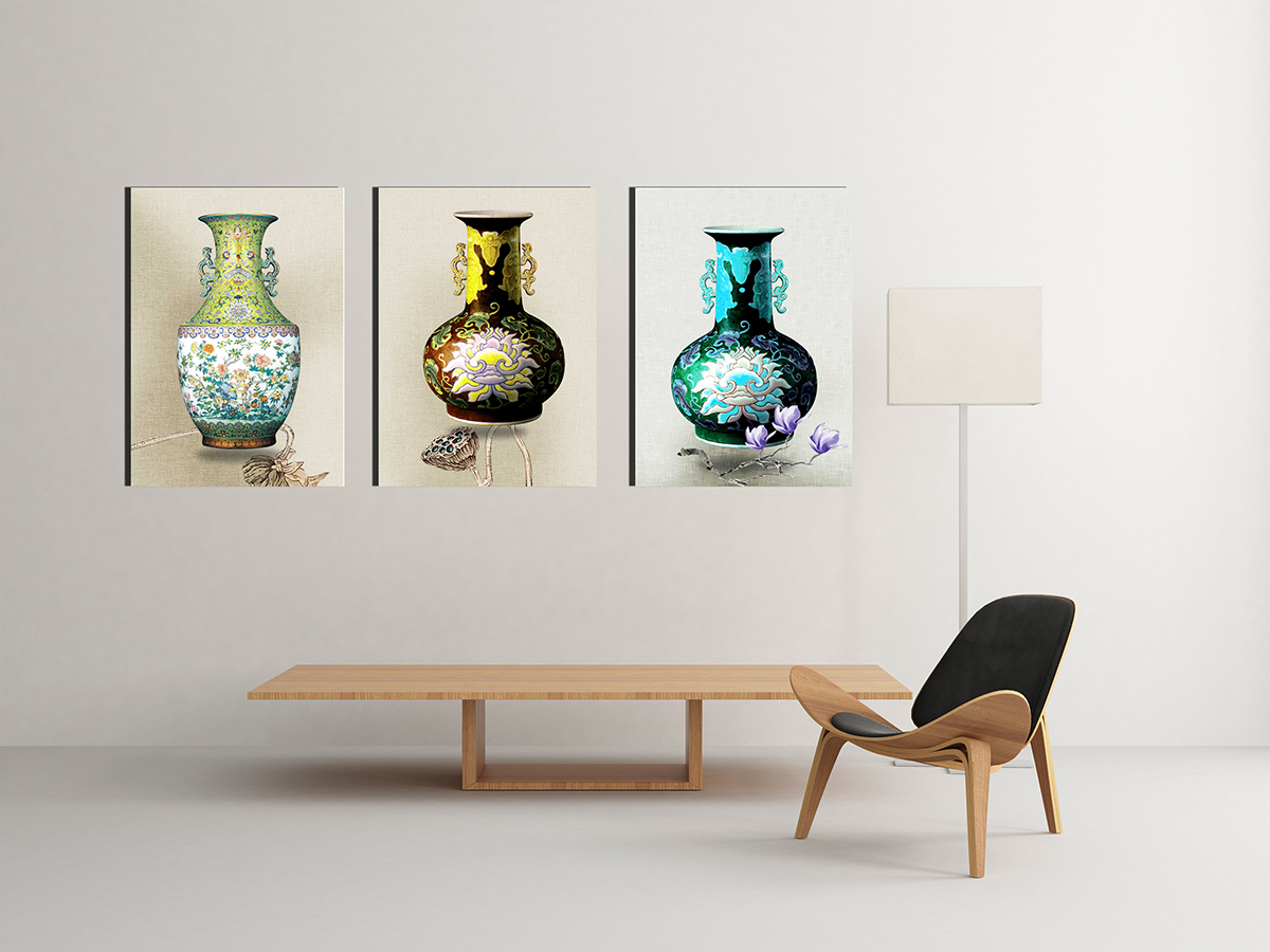 Geometrik Şekiller-Dekoratif Vazolar-Minimalist Koleksiyon Tablolar