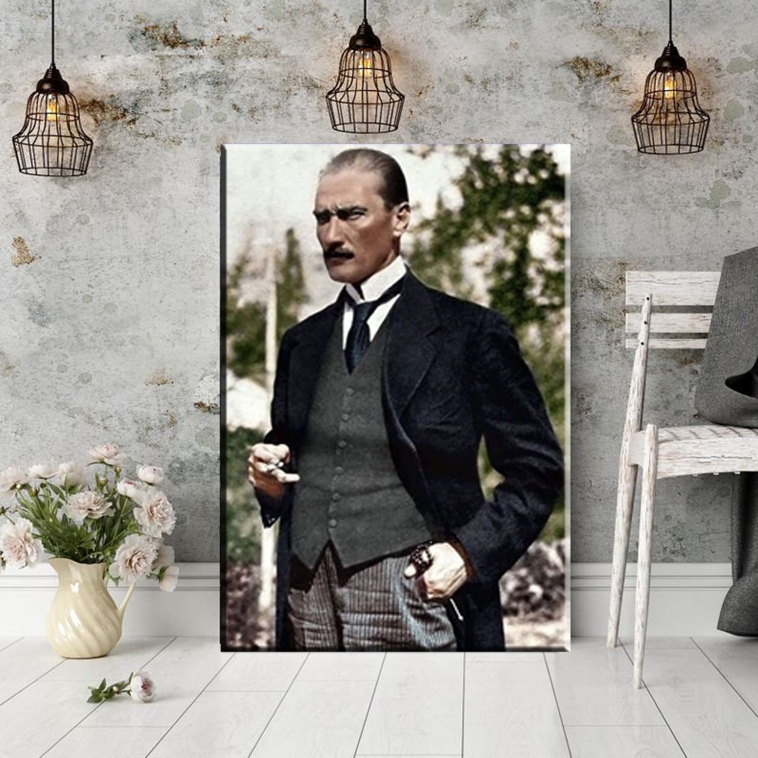 Takım Elbiseli Atatürk Tablosu- Kanvas Tablolar - 2024 Trend Tablolar