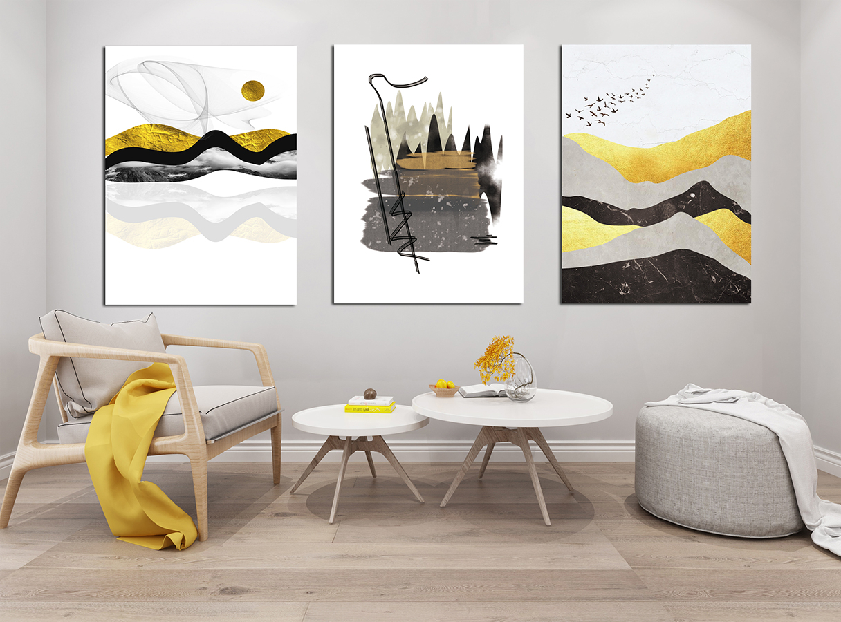 Soyut Renkler-Geometrik Şekiller Minimalist Koleksiyon Tablolar