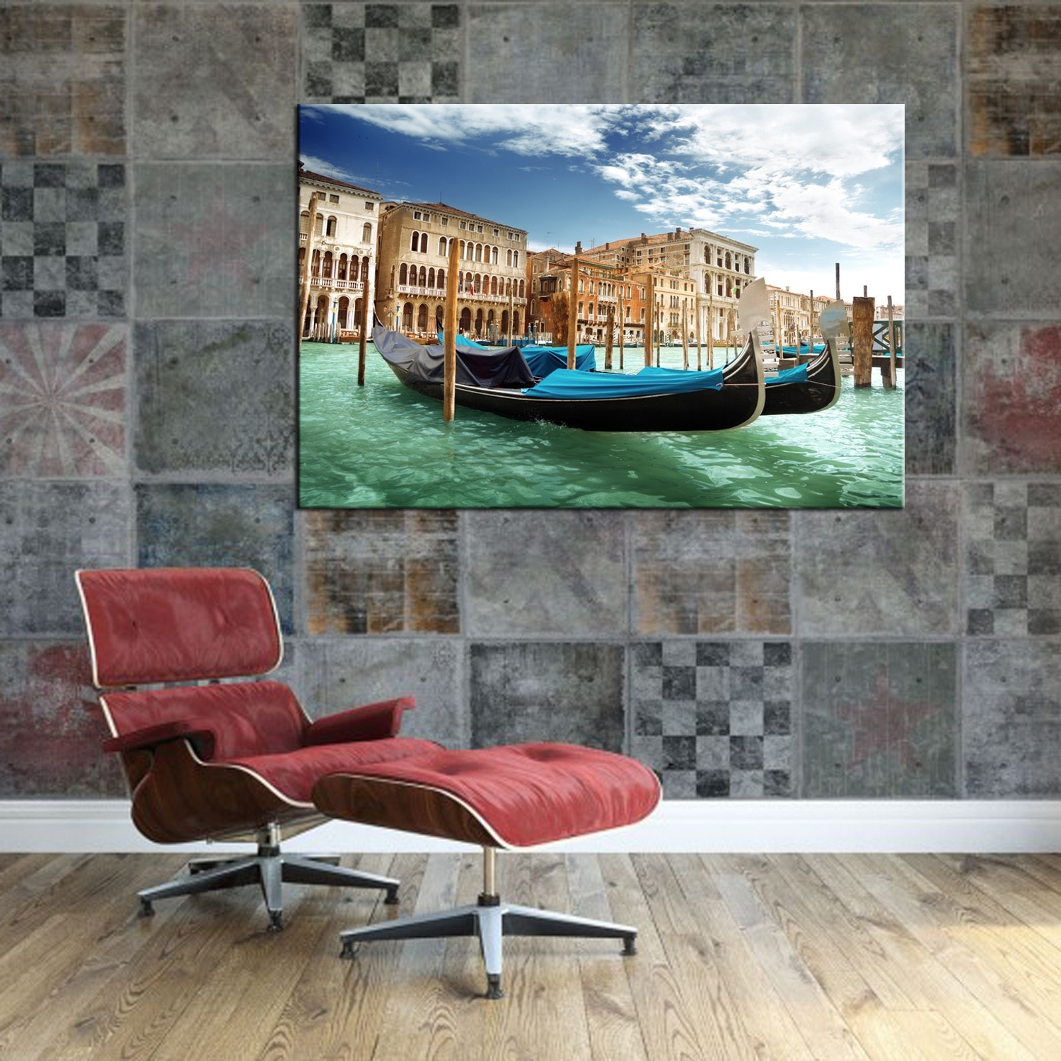 Venedik Gondollar Kanal-Dekoratif Kanvas Tablolar - 2024 Trend Tablolar