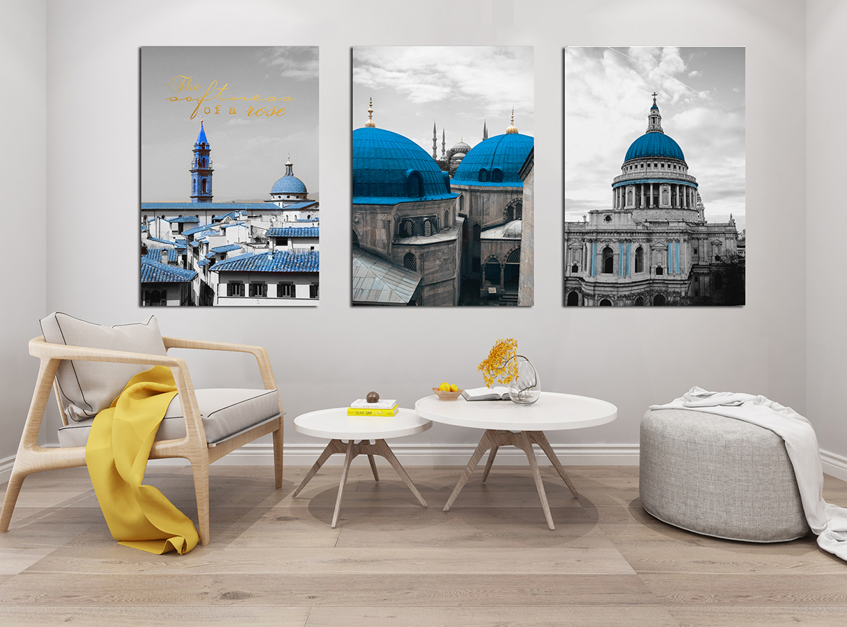 Camii Kilise Sinegog-Geometrik Şekiller Minimalist Koleksiyon Tablolar