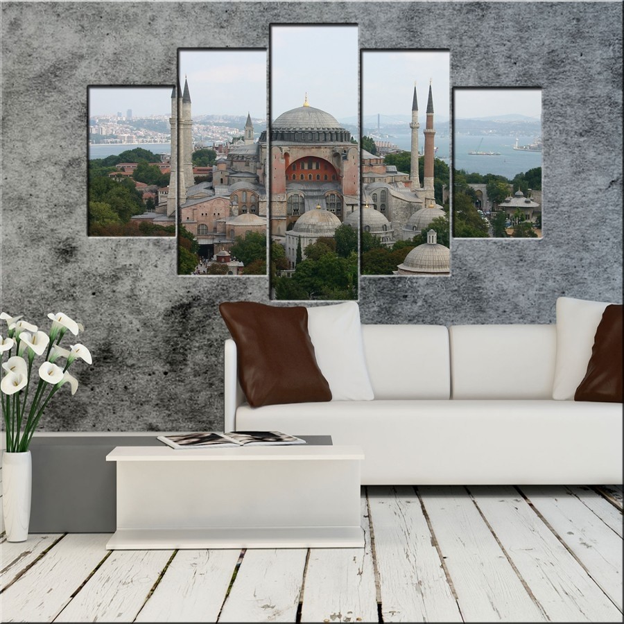 5 Parçalı Kanvas Ayasofya Tablosu