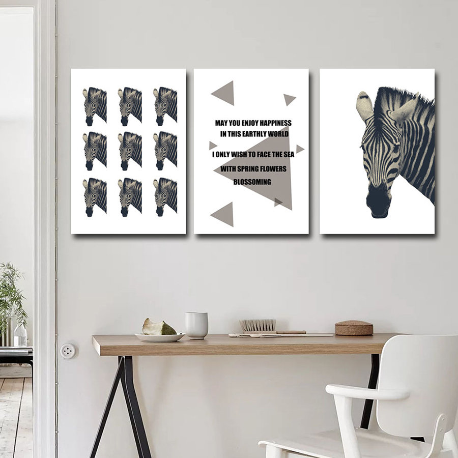 Zebra Concept-Geometrik Şekiller Minimalist Koleksiyon Tablolar