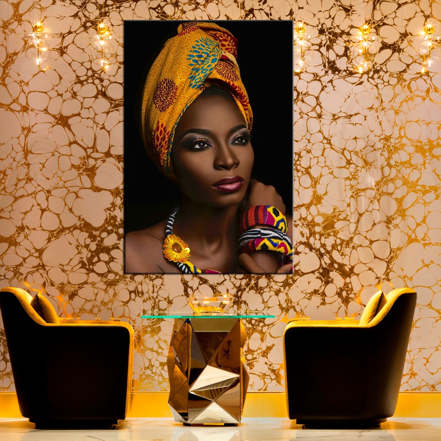 Afrikalı Makyajlı Dekoratif Kanvas Tablo-Dekoratif Kanvas Tablolar - 2024 Trend Tablolar