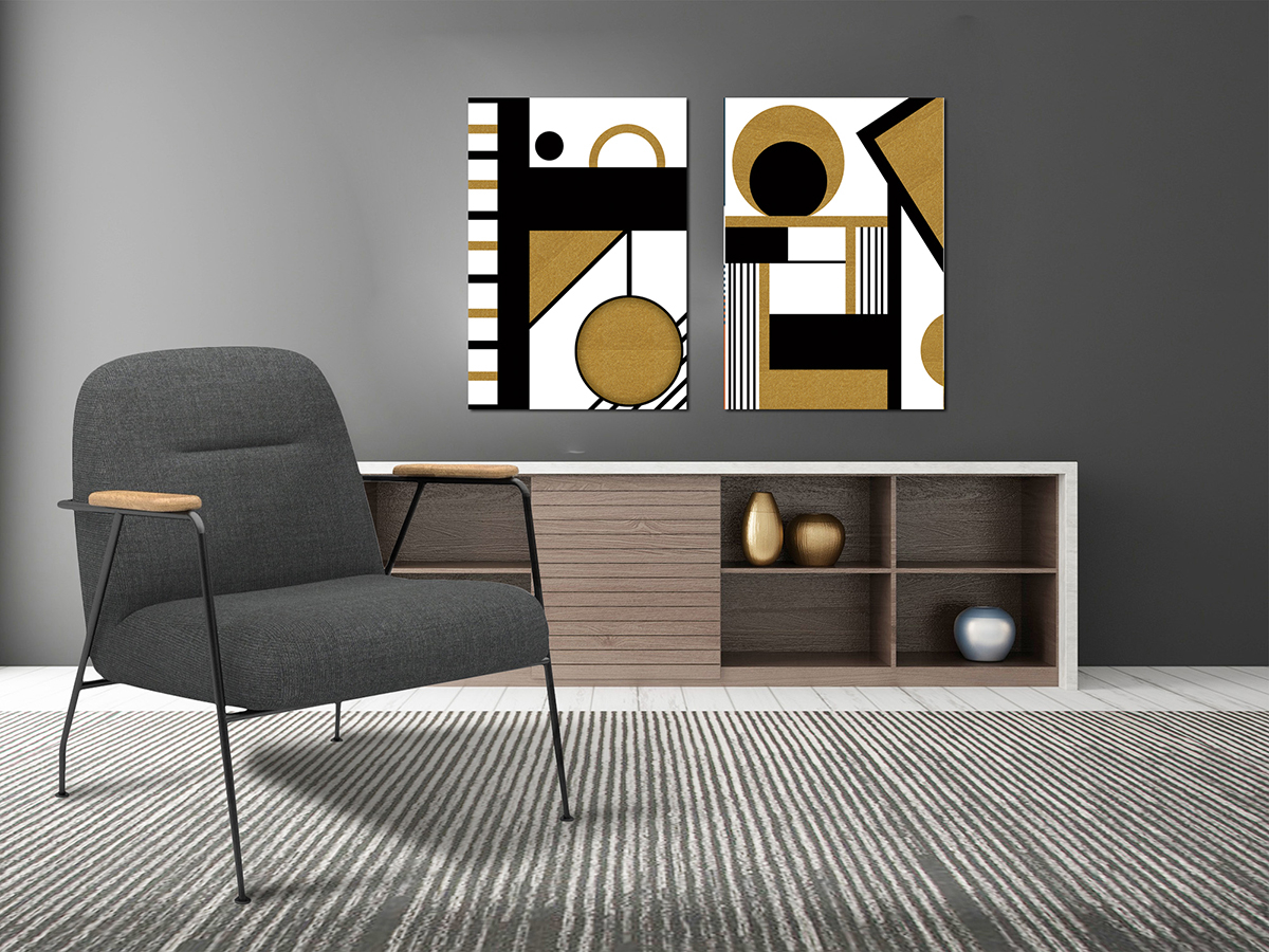 Soyut Şekiller Kanvas Tablo-Geometrik Şekiller Minimalist Koleksiyon Tablolar