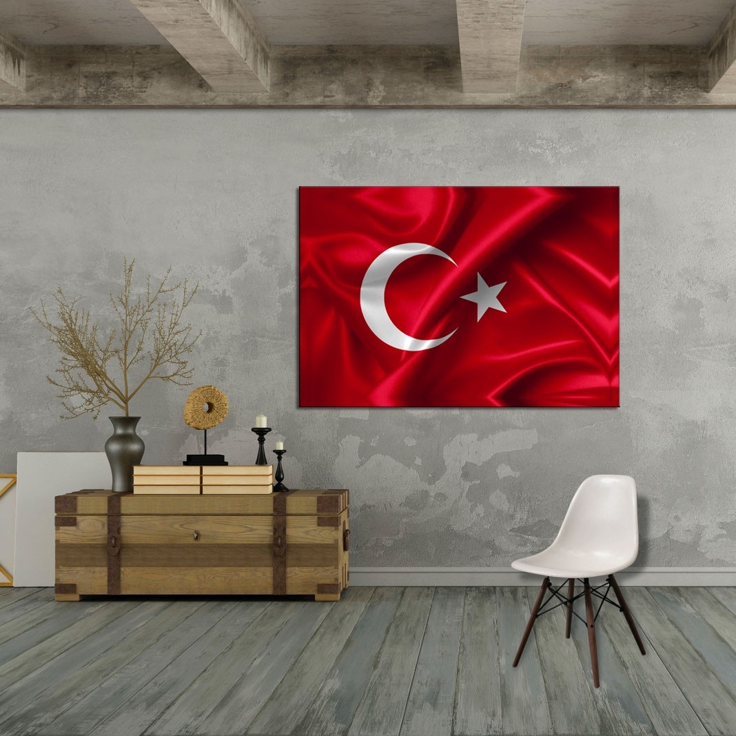 Türk Bayrağı Tablosu-Dekoratif Kanvas Tablolar - 2024 Trend Tablolar