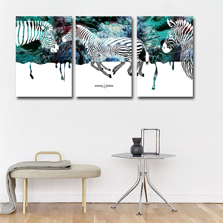 Zebra Concept-Geometrik Şekiller Minimalist Koleksiyon Tablolar