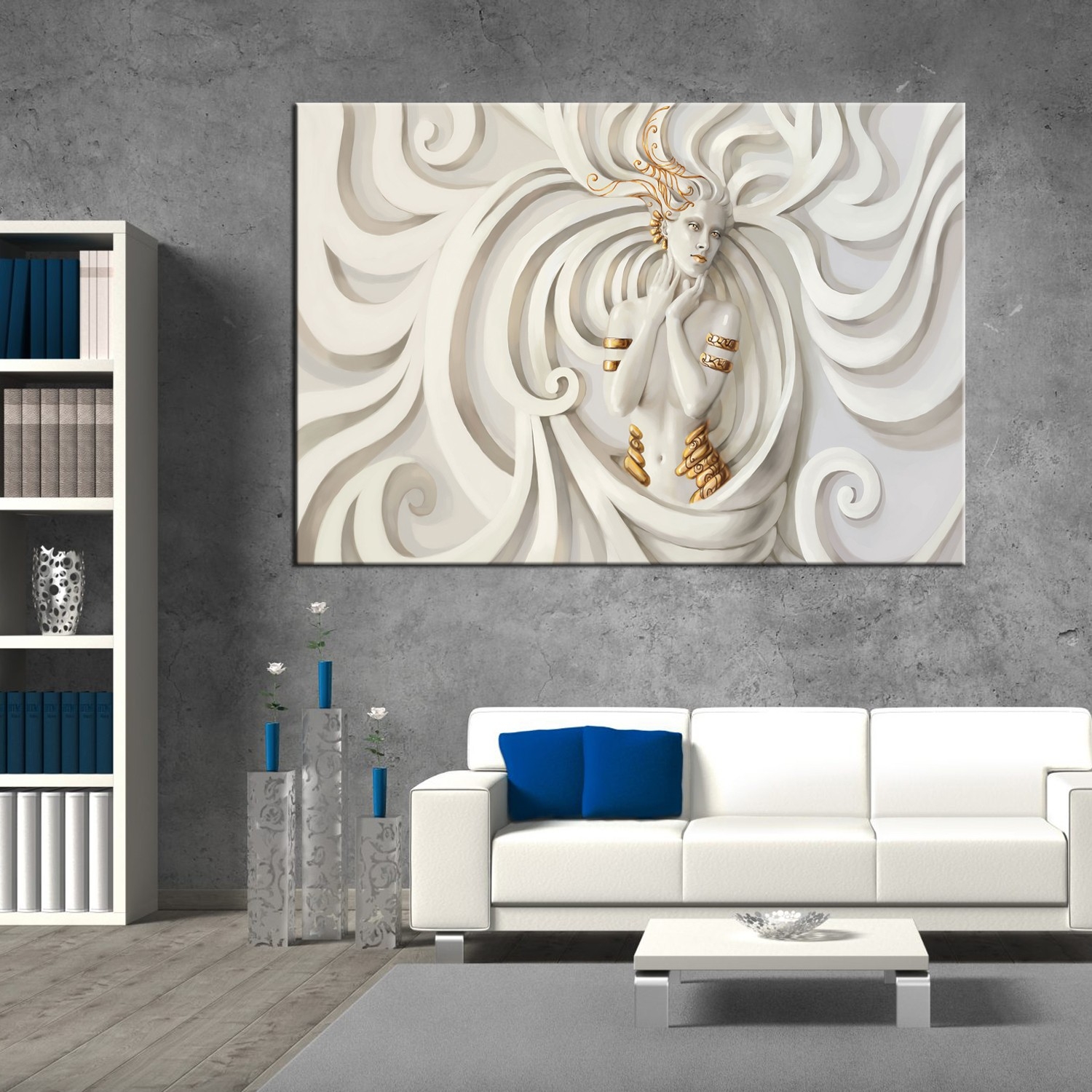 3 D Soyut Nü Kadın Tablosu-Dekoratif Kanvas Tablolar - 2024 Trend Tablolar