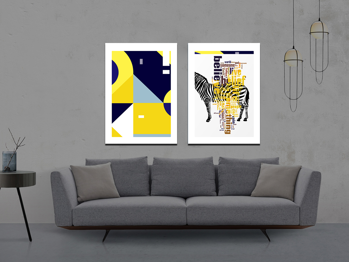 Zebra Concept Tablo-Geometrik Şekiller Minimalist Koleksiyon Tablolar