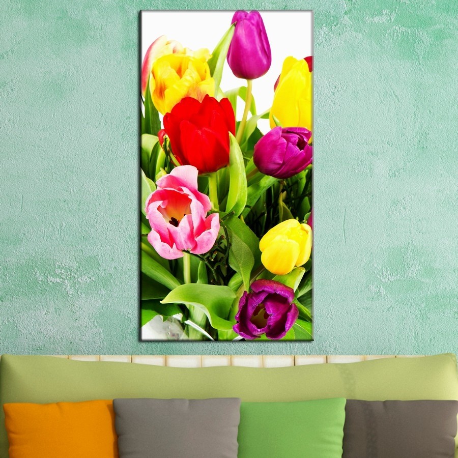 Pastel Çiçekler-Kanvas Tablo - Dekoratif Kanvas Tablolar