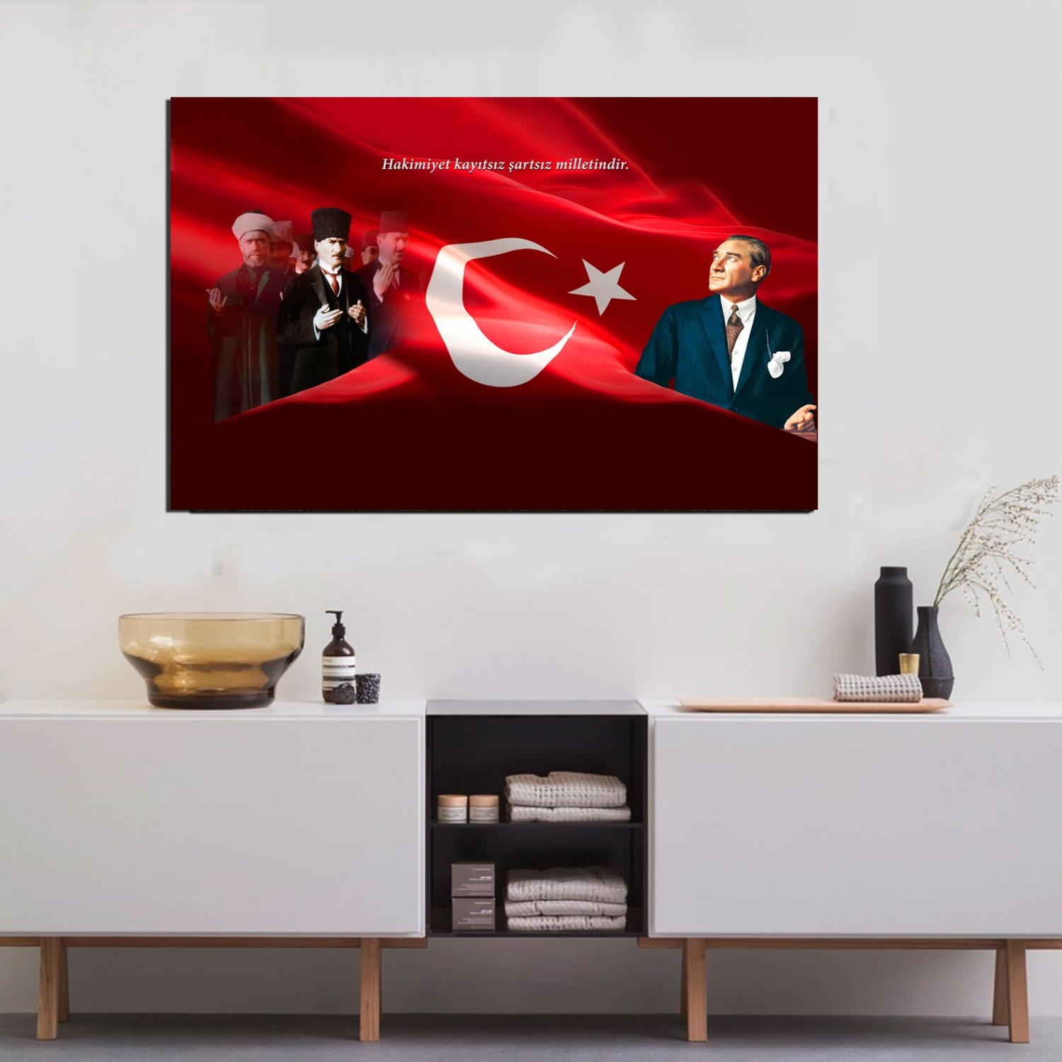 Mustafa Kemal Atatürk Dua Ederken - Dekoratif Kanvas Tablolar - 2024 Trend Tablolar