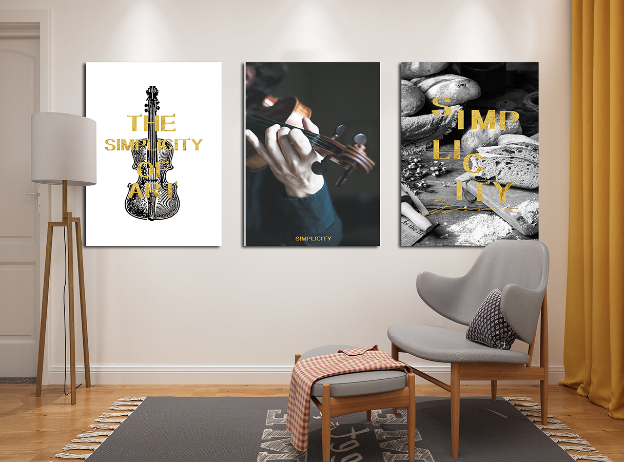 Gitar Concept-Geometrik Şekiller Minimalist Koleksiyon Tablolar