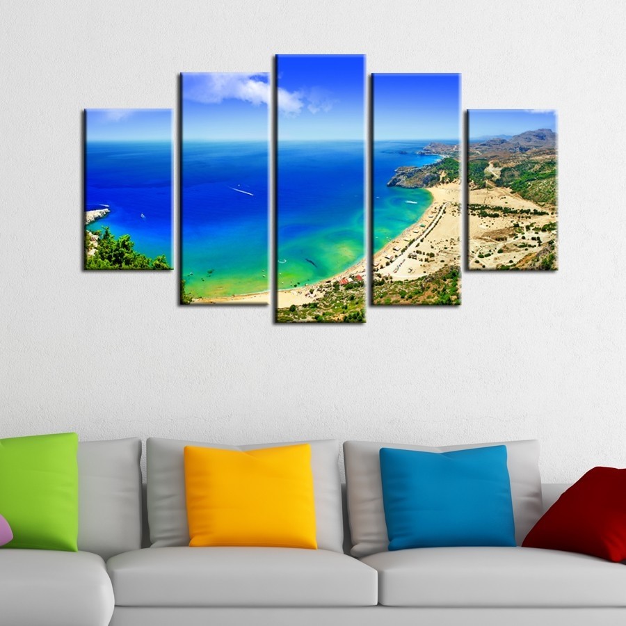5 Parçalı Kanvas Deniz Tablosu