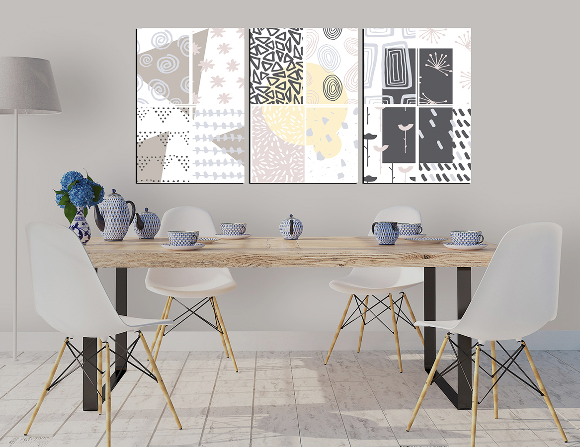 Soft Renkler-Geometrik Şekiller Minimalist Koleksiyon Tablolar