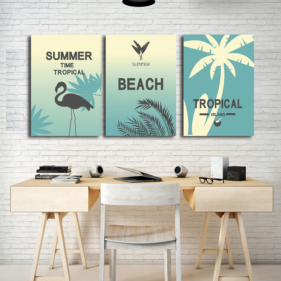 Yaz Beach Kumsal-Geometrik Şekiller Minimalist Koleksiyon Tablolar