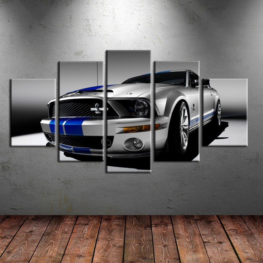 5 Parçalı Kanvas Dodge Challenger Spor Model Araba Tablosu