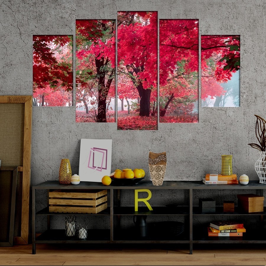 5 Parçalı Kanvas Manzara Tablosu