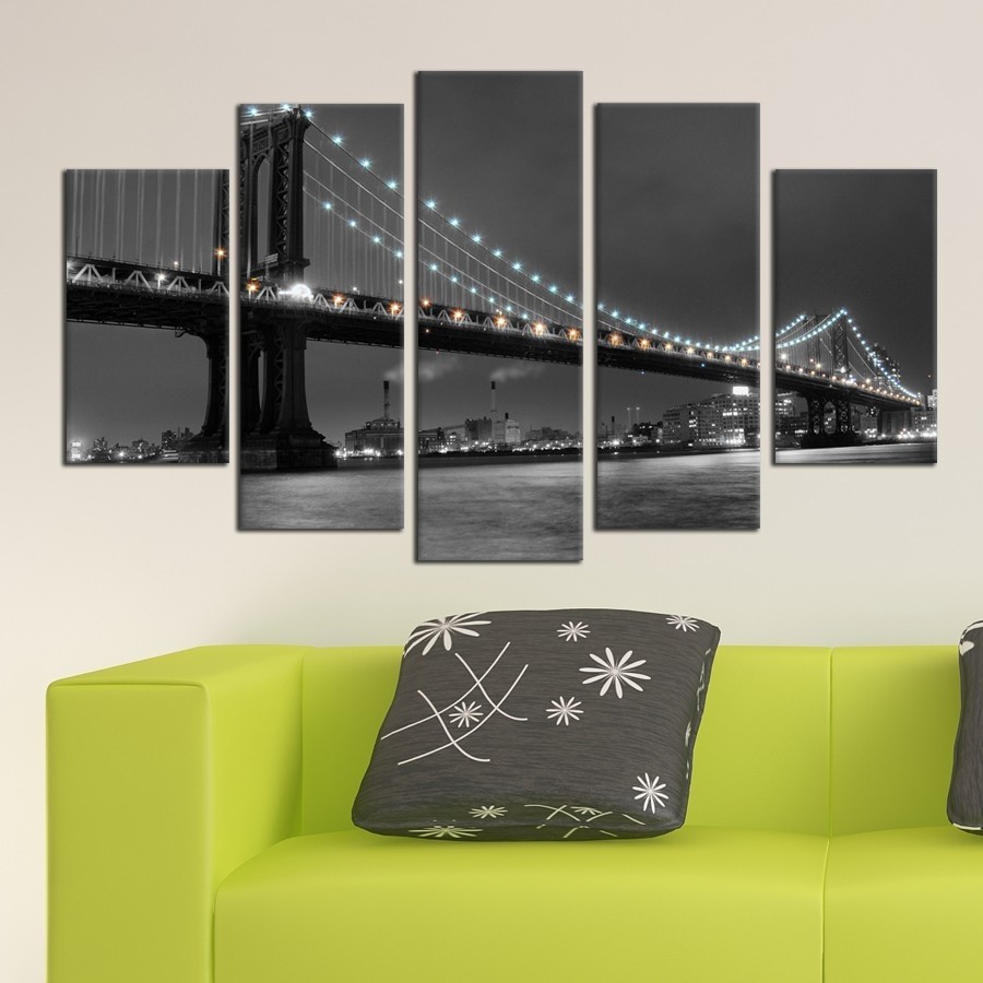 5 Parçalı Kanvas Tablo - San Francisco Köprü Tablo