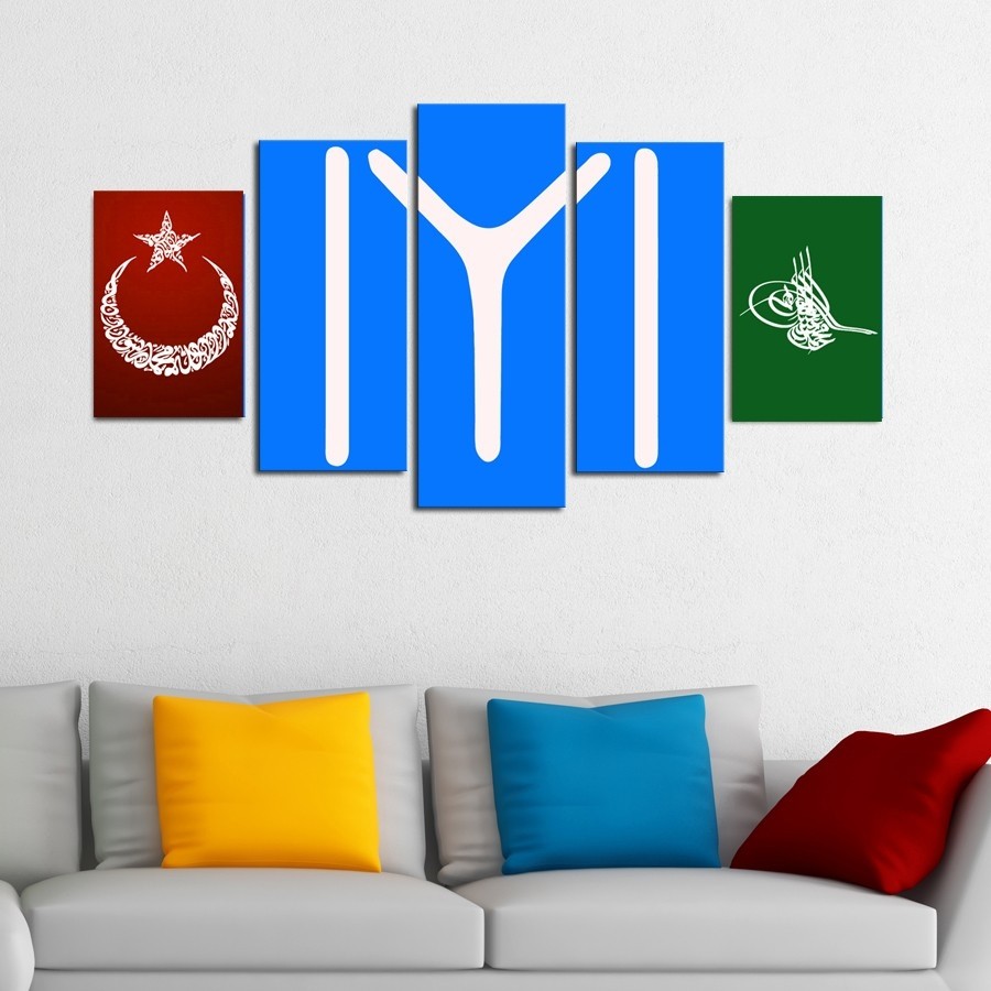 5 Parçalı Kanvas Kayı Tablosu