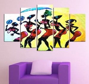 5 Parçalı Dekoratif Soyut Tablo