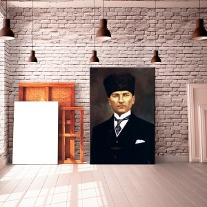 Siyah Zeminde Atatürk Tablosu