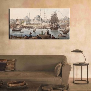 Eski İstanbul Boğaz-Kanvas Tablo - Dekoratif Kan..