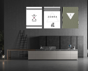 Zebra Concept-Geometrik Şekiller Minimalist Kole..