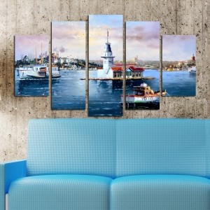 5 Parçalı Kanvas Tablo - Yağlı Boya Görünümlü Kı..