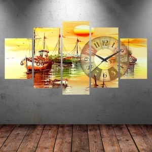 5 Parçalı Saatli Gemi Tablosu