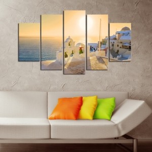 5 Parçalı Kanvas Deniz Tablosu
