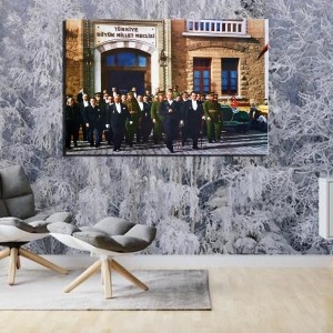 Atatürk Meclise Girerken Kanvas Tablo Duvar Tabl..