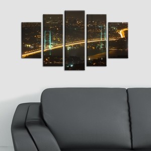 5 Parçalı Kanvas Tablo - Şehir Manzarası