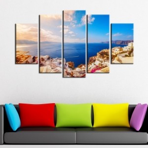5 Parçalı Kanvas Manzara Tablosu