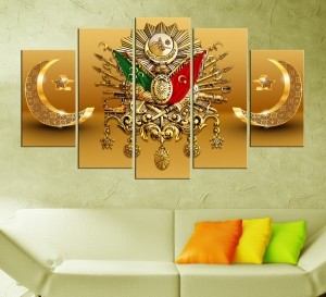 5 Parçalı Osmanlı Turalı Kanvas Tablo