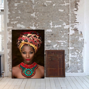 Afrikalı Makyajlı Dekoratif Kanvas Tablo-Dekorat..