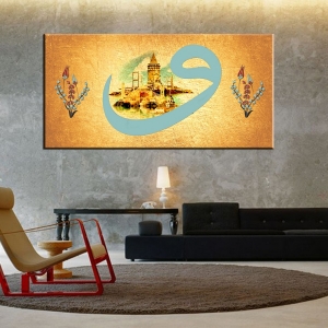 Elif  Vav İstanbul Manzaralı Kanvas Tablo Tek Pa..
