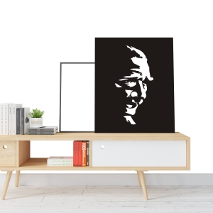 Atatürk Siluet Kanvas Tablo-Dekoratif Kanvas Tab..