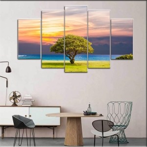 5 Parçalı Kanvas Manzara Tablosu