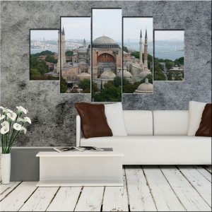 5 Parçalı Kanvas Ayasofya Tablosu