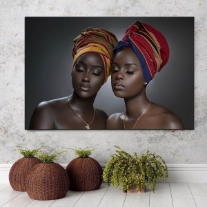 Afrika İnsan Figürlü Kanvas Tablo-Dekoratif Kanv..