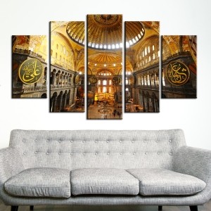 5 Parçalı Kanvas Ayasofya Tablosu