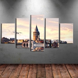 5 Parçalı Galata Kulesi Tablosu