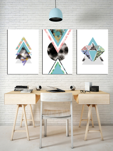 Prizma Soyut -Geometrik Şekiller Minimalist Kole..