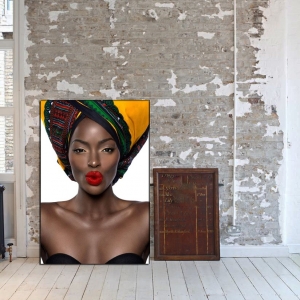 Afrikalı Kadın Tablosu-Dekoratif Kanvas Tablolar..