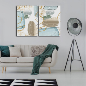 Soft Rankler Tablo-Geometrik Şekiller Minimalist..